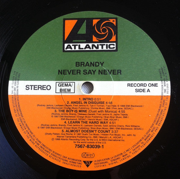 Brandy (2) : Never Say Never (2xLP, Album)