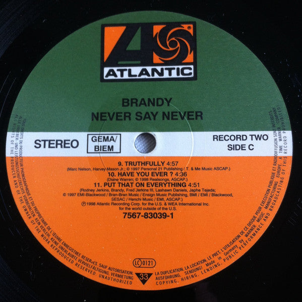 Brandy (2) : Never Say Never (2xLP, Album)