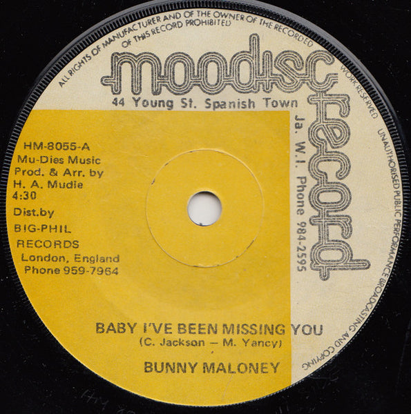 Bunny Maloney : Baby I've Been Missing You / Julia (7", Single)