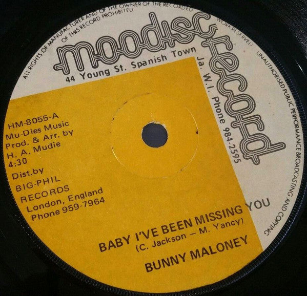 Bunny Maloney : Baby I've Been Missing You / Julia (7", Single)