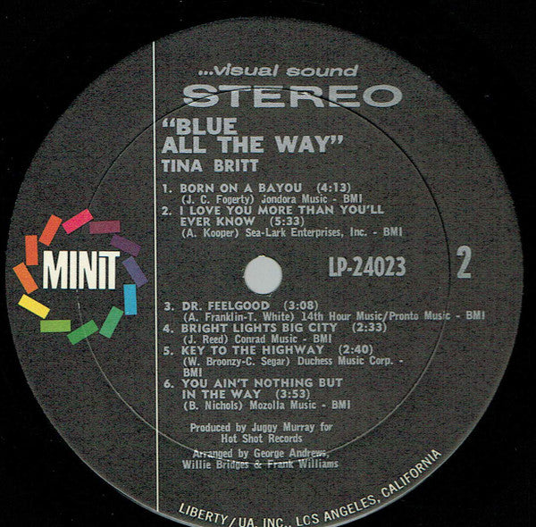 Tina Britt : Blue All The Way (LP, Album, M/Print)