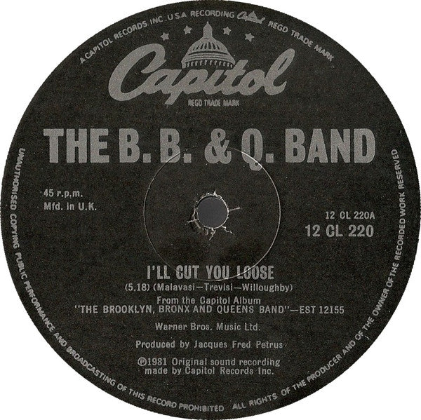 The Brooklyn, Bronx & Queens Band : I'll Cut You Loose / Starlette (12")