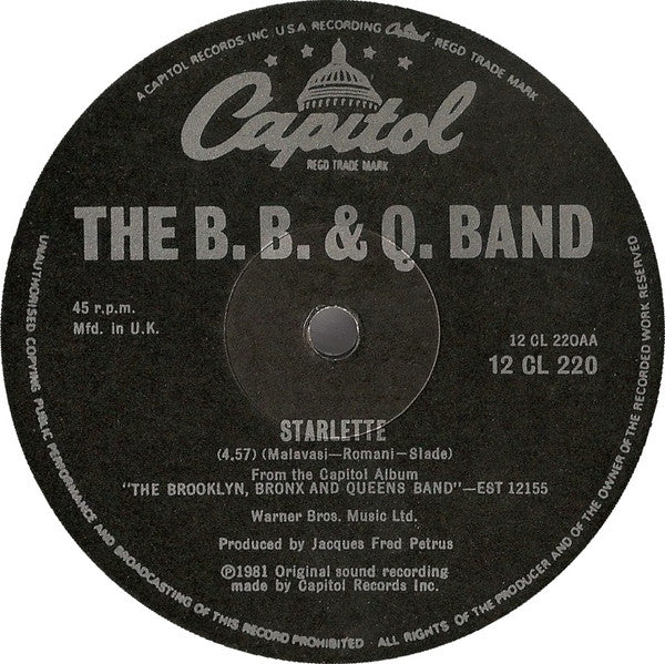 The Brooklyn, Bronx & Queens Band : I'll Cut You Loose / Starlette (12")