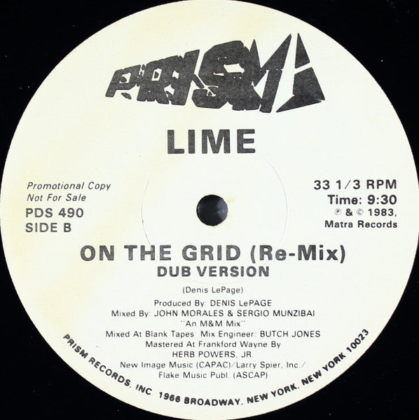 Lime (2) : On The Grid (Re-Mix) (12", Single, Promo)