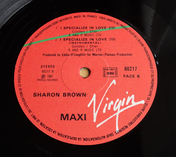 Sharon Brown : I Specialize In Love (12")