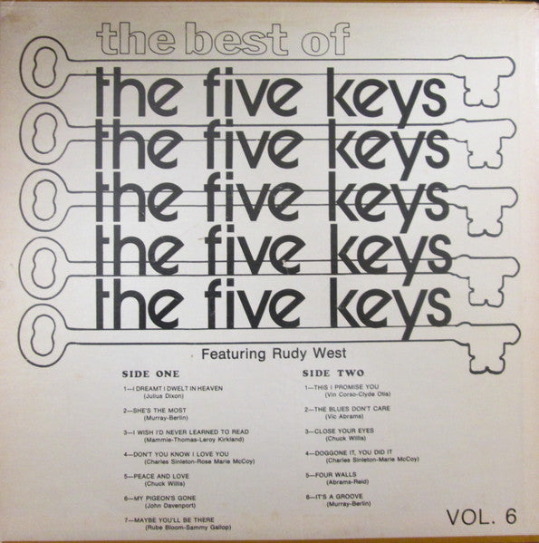 The Five Keys Featuring Rudy West : The Best Of The Five Keys Featuring Rudy West Vol. 6 (LP, Comp)