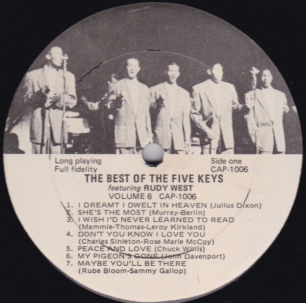 The Five Keys Featuring Rudy West : The Best Of The Five Keys Featuring Rudy West Vol. 6 (LP, Comp)