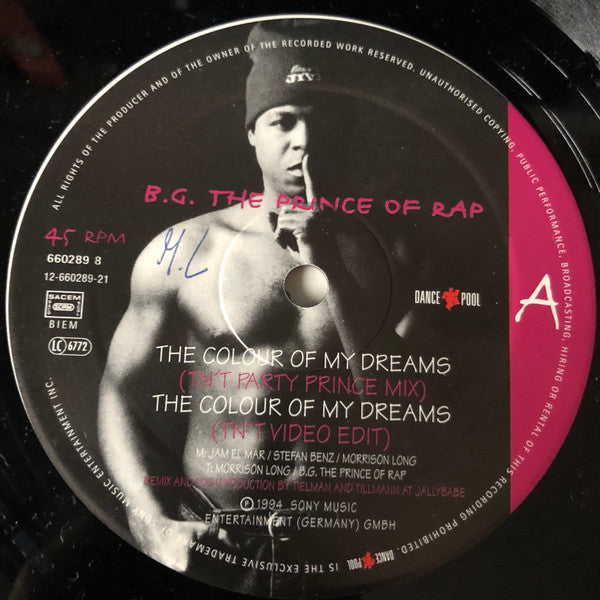 B.G. The Prince Of Rap : The Colour Of My Dreams (Remix) (12")