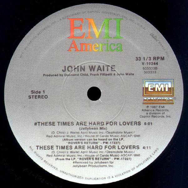 John Waite : These Times Are Hard For Lovers (12", Single)