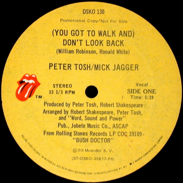 Peter Tosh : (You Got To Walk And) Don't Look Back (12", Promo)