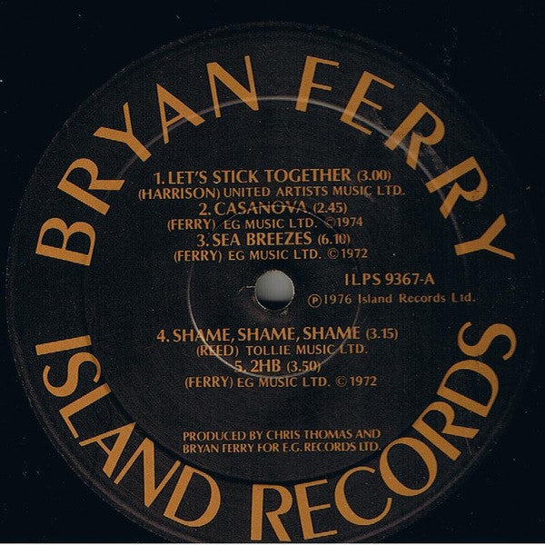 Bryan Ferry : Let's Stick Together (LP, Album)