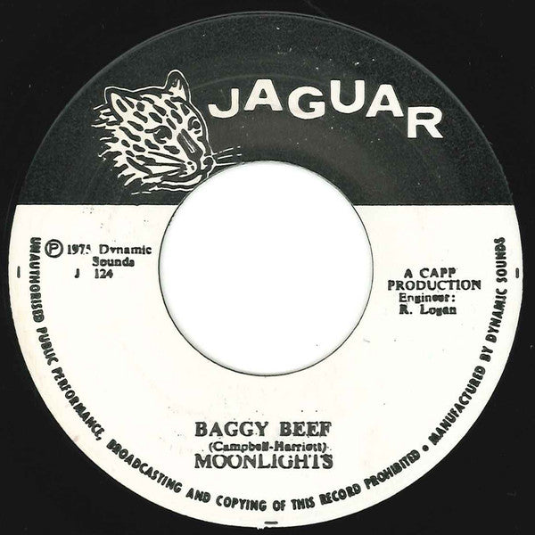 The Moonlights / Bobby Ellis : Baggy Beef / Sweet Meat (7", B&W)
