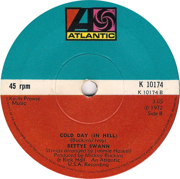 Bettye Swann : Victim Of A Foolish Heart / Cold Day (In Hell) (7", Single, Sol)