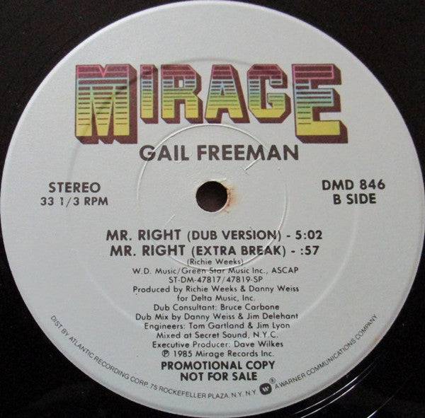 Gail Freeman : Mr. Right (12", Promo)