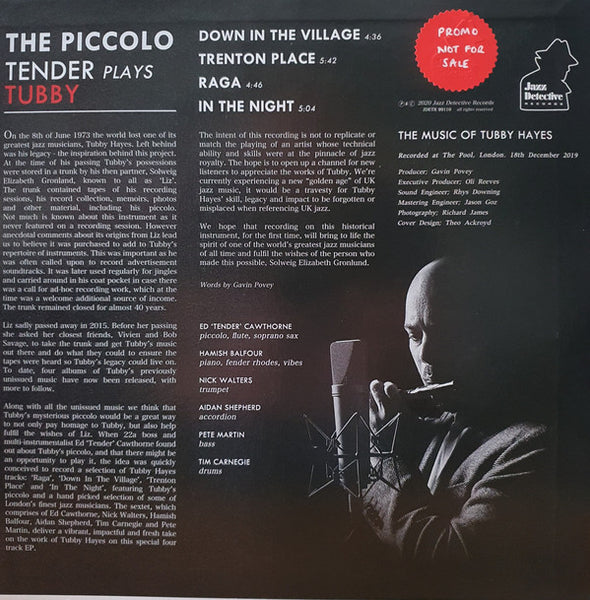 Tenderlonious : The Piccolo - Tender Plays Tubby (12", EP, Ltd)