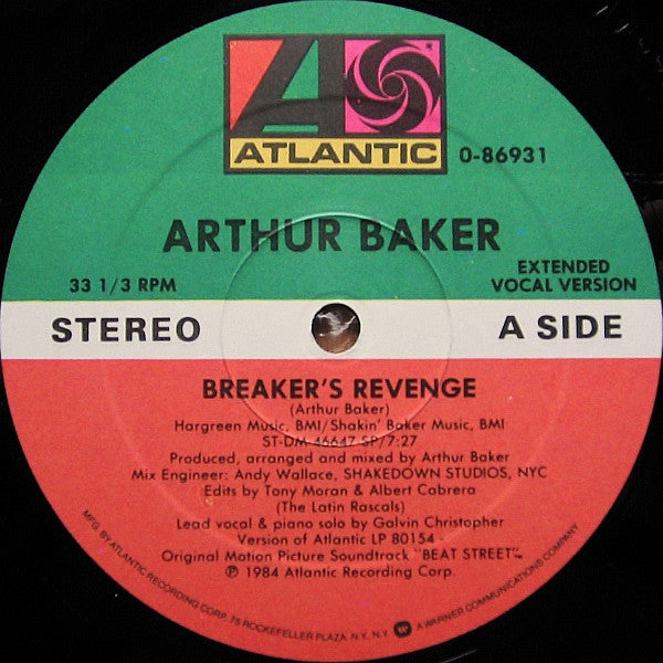 Arthur Baker : Breaker's Revenge (12", Maxi)