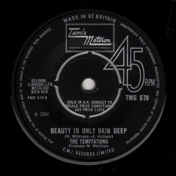 The Temptations : Beauty Is Only Skin Deep (7", 4-P)