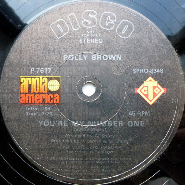 Polly Brown : You're My Number One (12", Promo)