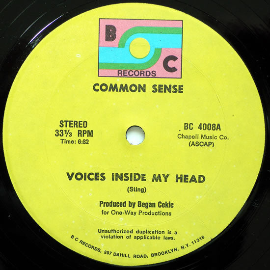 Common Sense : Voices Inside My Head (12")