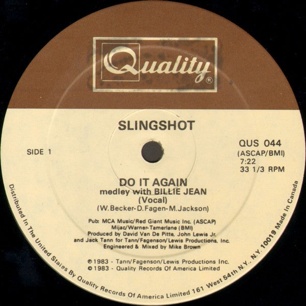Slingshot : Do It Again (Medley With Billie Jean) (12", Single)