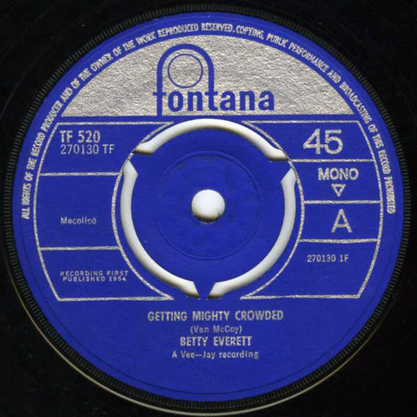 Betty Everett : Getting Mighty Crowded (7", Single)