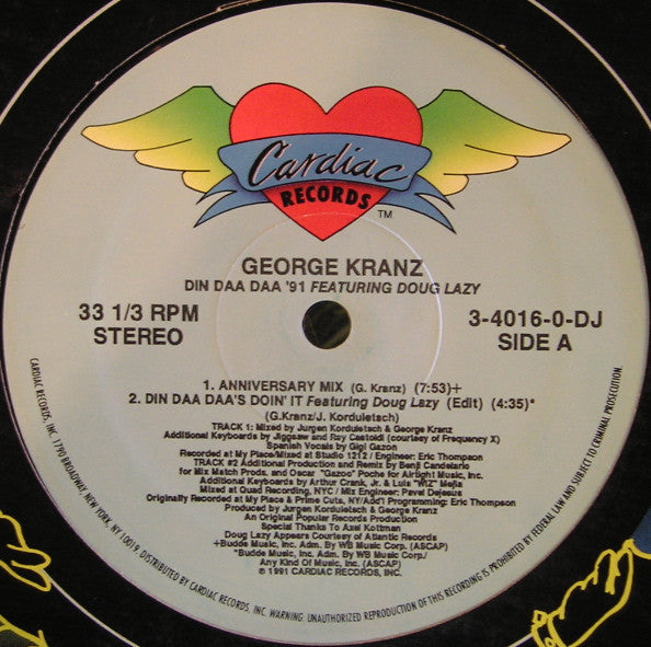 George Kranz Featuring Doug Lazy : Din Daa Daa '91 (12", Promo)