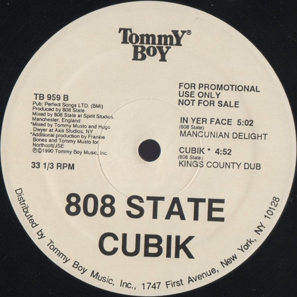 808 State : Cubik (12", Promo)