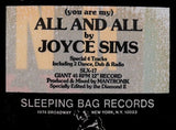 Joyce Sims : (You Are My) All And All (12", Gen)