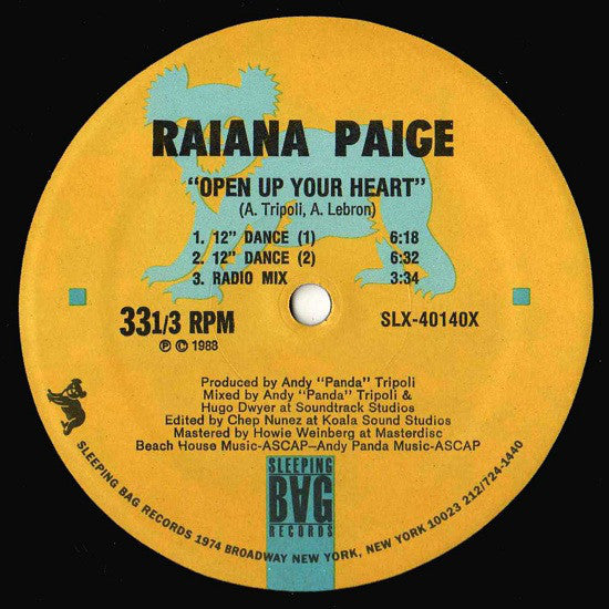 Raiana Paige : Open Up Your Heart (12")
