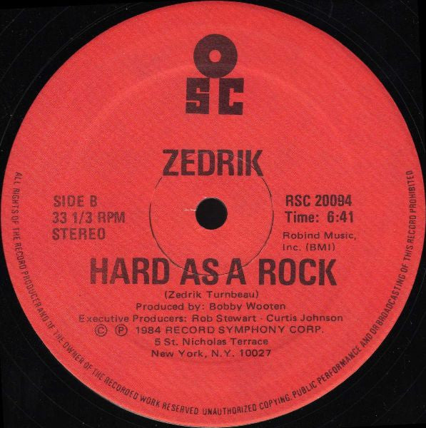Zedric Turnbough : Lovin' You / Hard As A Rock (12", Single)