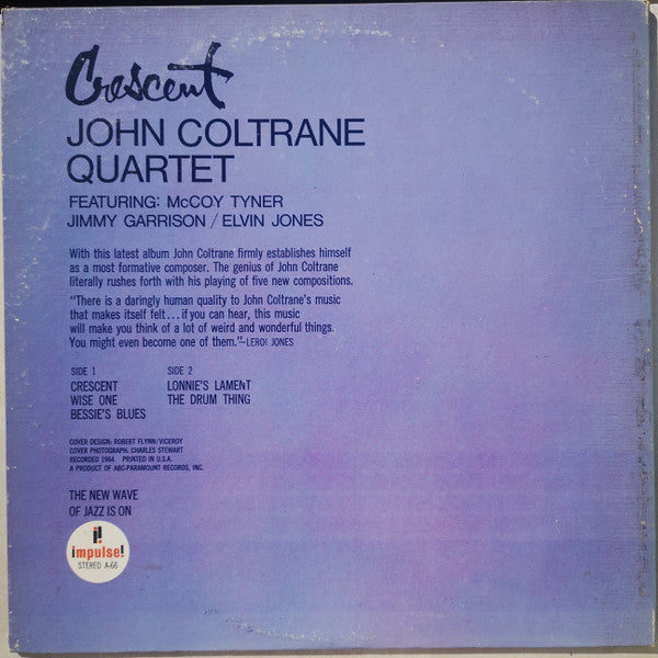 The John Coltrane Quartet : Crescent (LP, Album, Rei)