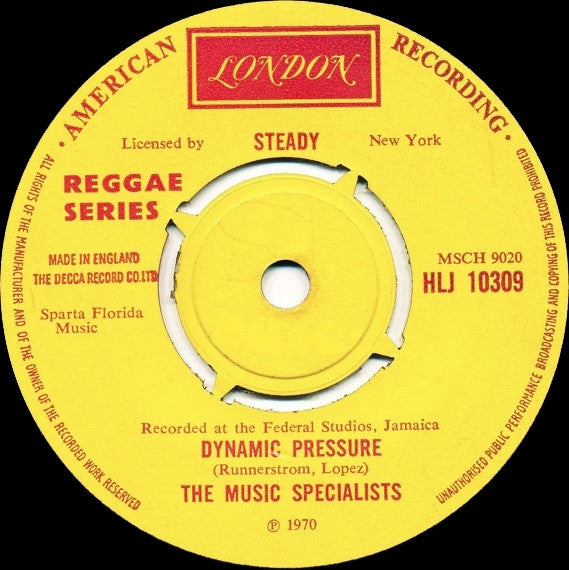 The Music Specialists : Dynamic Pressure  (7", Single)