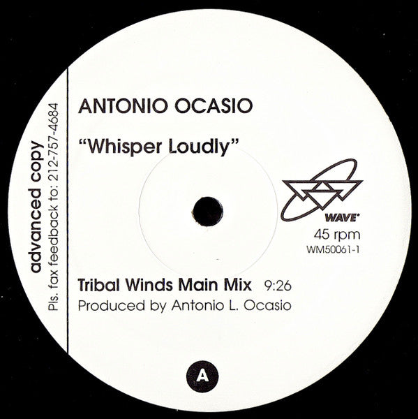 Antonio Ocasio : Whisper Loudly (12", Promo)