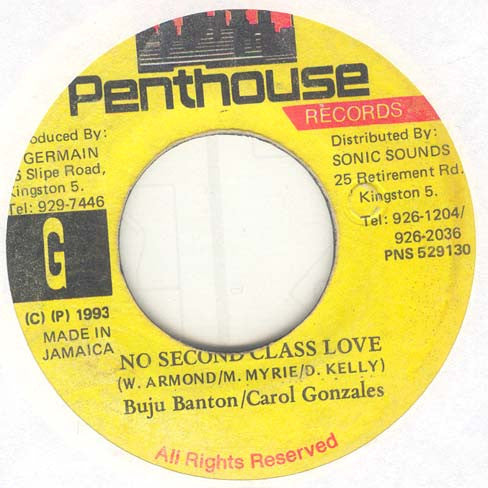 Buju Banton / Carol Gonzalez : No Second Class Love (7")