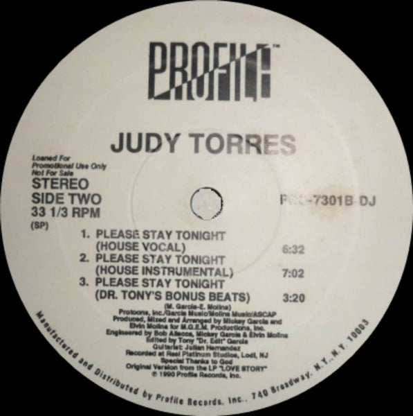 Judy Torres : Please Stay Tonight (12", Promo)