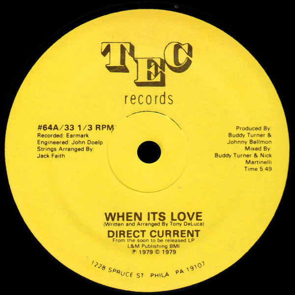 Direct Current : When Its Love (12")