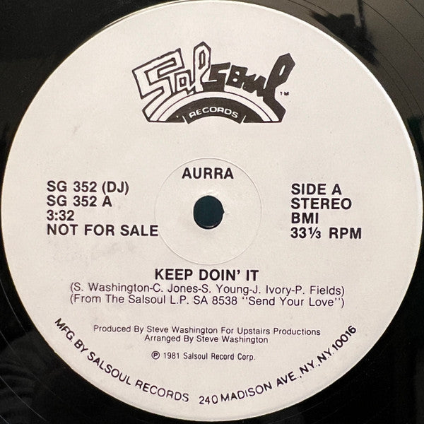 Aurra : Keep Doin' It / Nasty Disposition (12", Single, Promo)