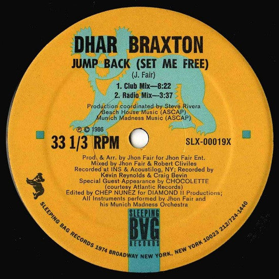 Dhar Braxton : Jump Back (Set Me Free) (12")