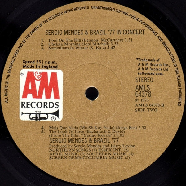 Sérgio Mendes & Brasil '77 : In Concert (LP, Album)