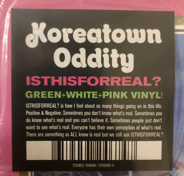 Koreatown Oddity : ISTHISFORREAL? (LP, Album, Gre)
