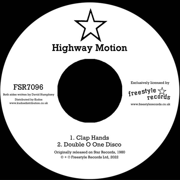 Highway Motion : Clap Hands / Double O One Disco (7", RE)
