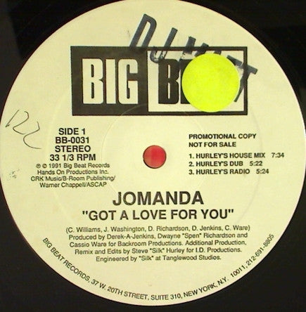 Jomanda : Got A Love For You (12", Promo)