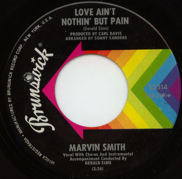 Marvin Smith : I Want (Something To Remember You By) / Love Ain't Nothin' But Pain (7", Single, ✤Gl)