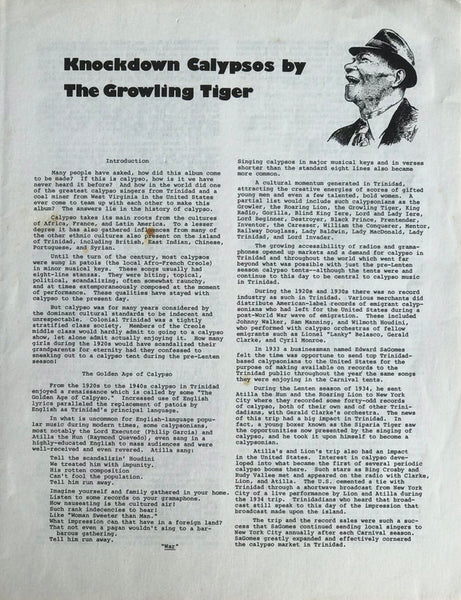 The Growling Tiger : Knockdown Calypsos (LP)