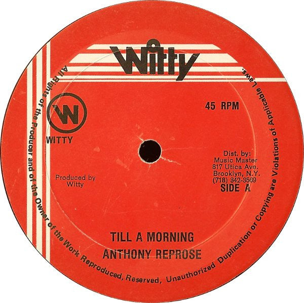 Anthony Red Rose / Lyrical : Till A Morning / Worries Ina New York (12")