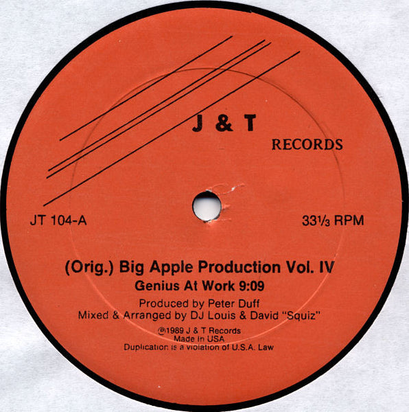 Various : (Orig.) Big Apple Production Vol. IV (12", P/Mixed, Unofficial)