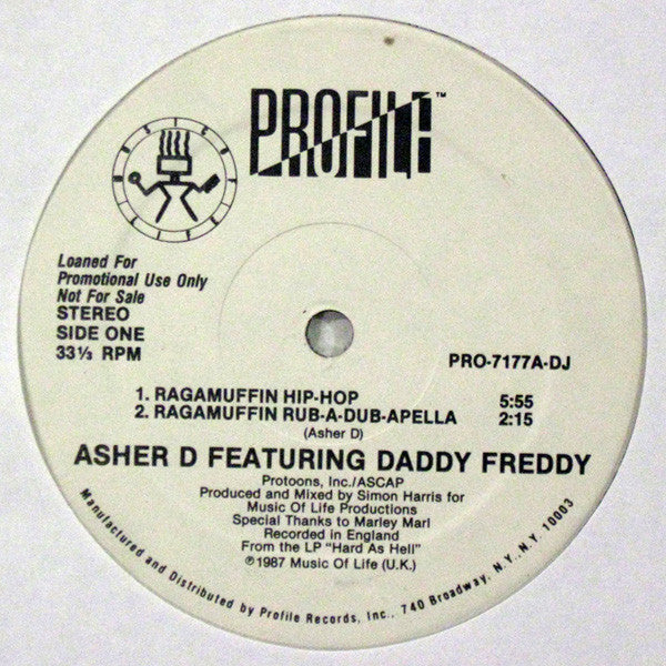 Asher D & Daddy Freddy : Ragamuffin Hip-Hop (12", Promo)