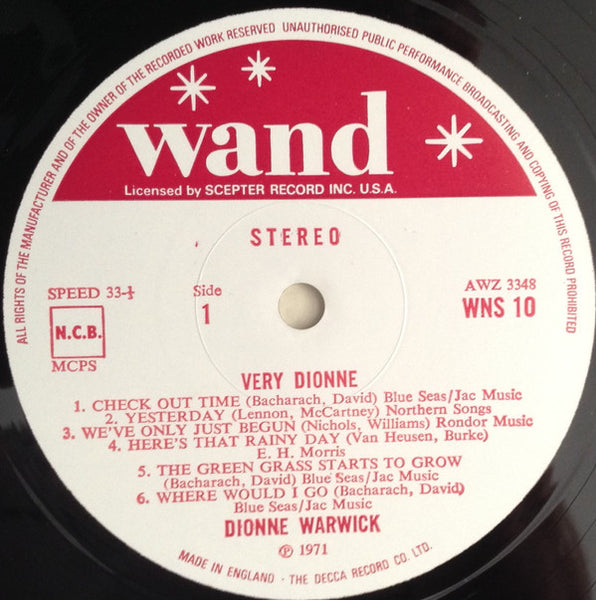 Dionne Warwick : Very Dionne (LP, Album)