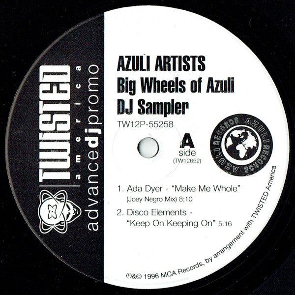 Various : Azuli Artists - The Big Wheels Of Azuli DJ Sampler (12", Promo)
