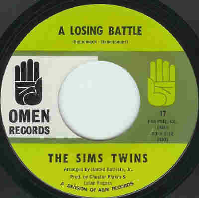 Sims Twins : A Losing Battle / I Go-Fer You (7")